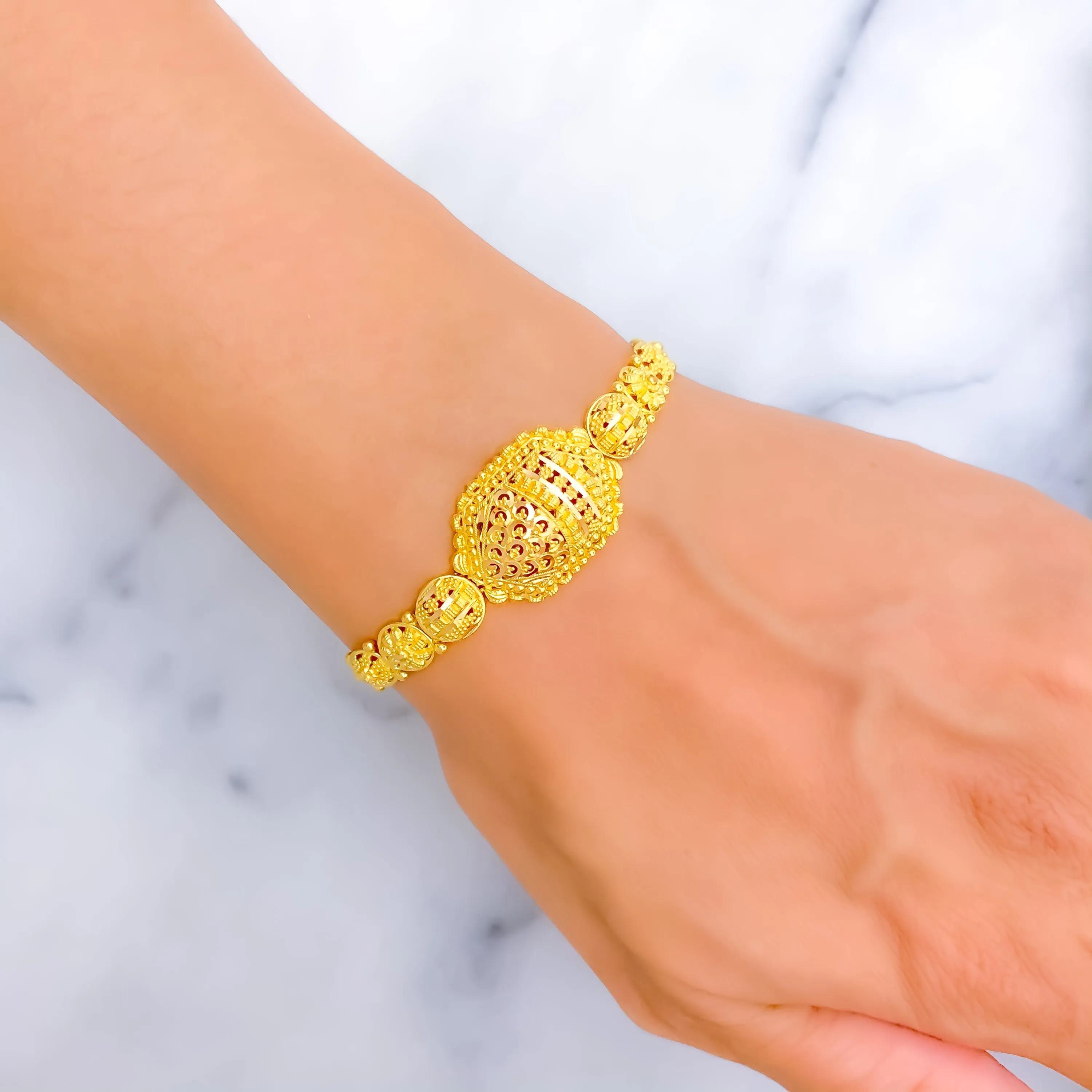 Vintage Charm 22k Gold Bracelet