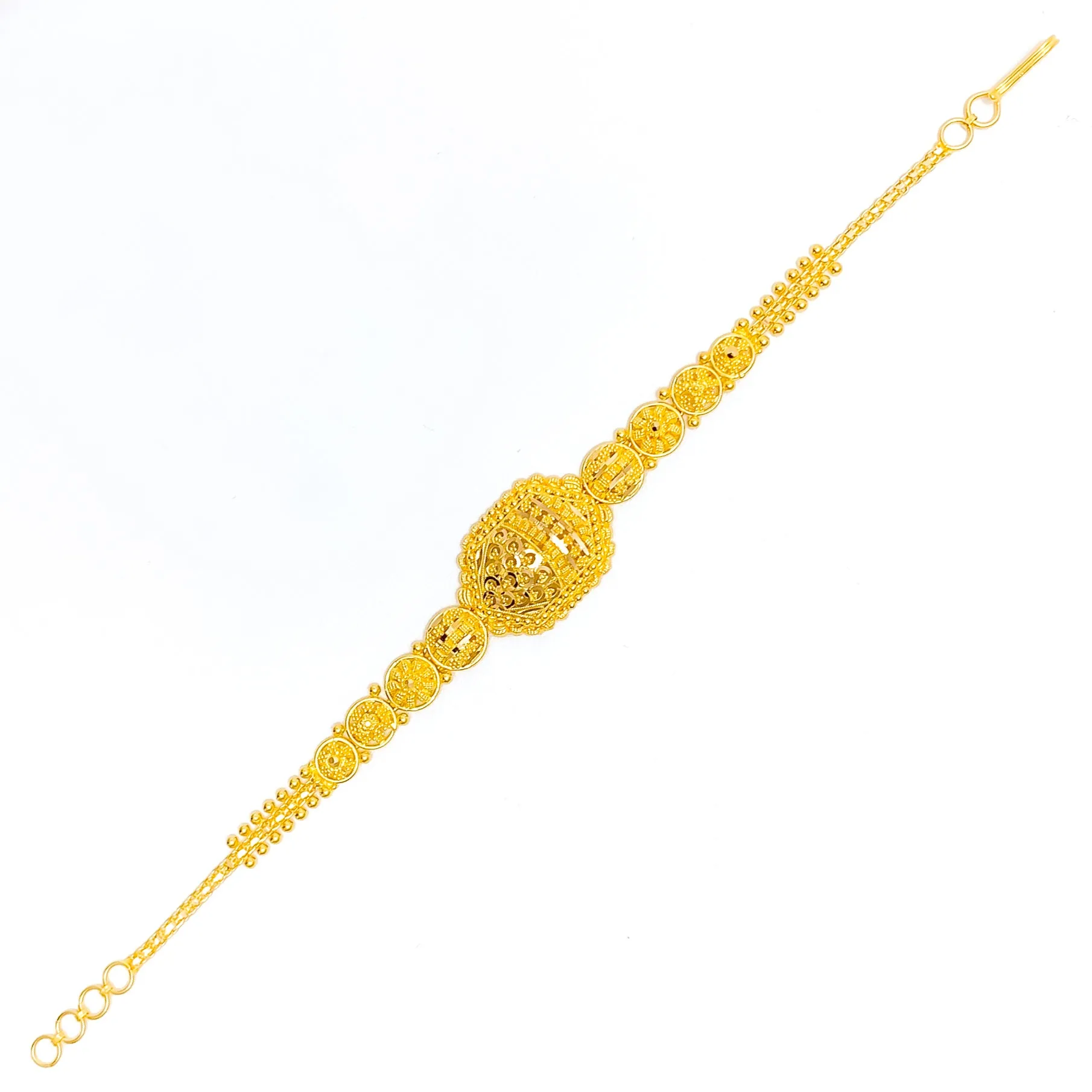 Vintage Charm 22k Gold Bracelet