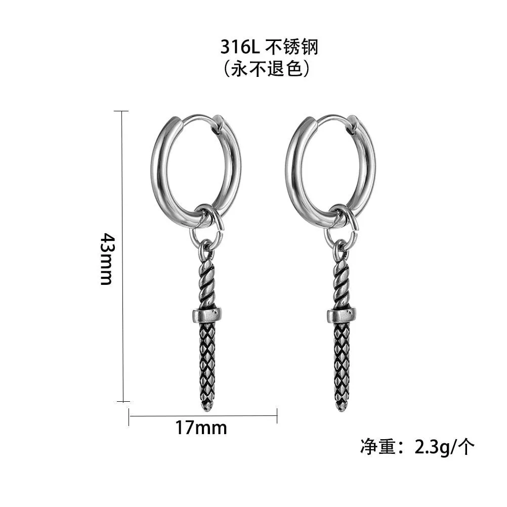 Vintage Dark Titanium Ear Stud Design