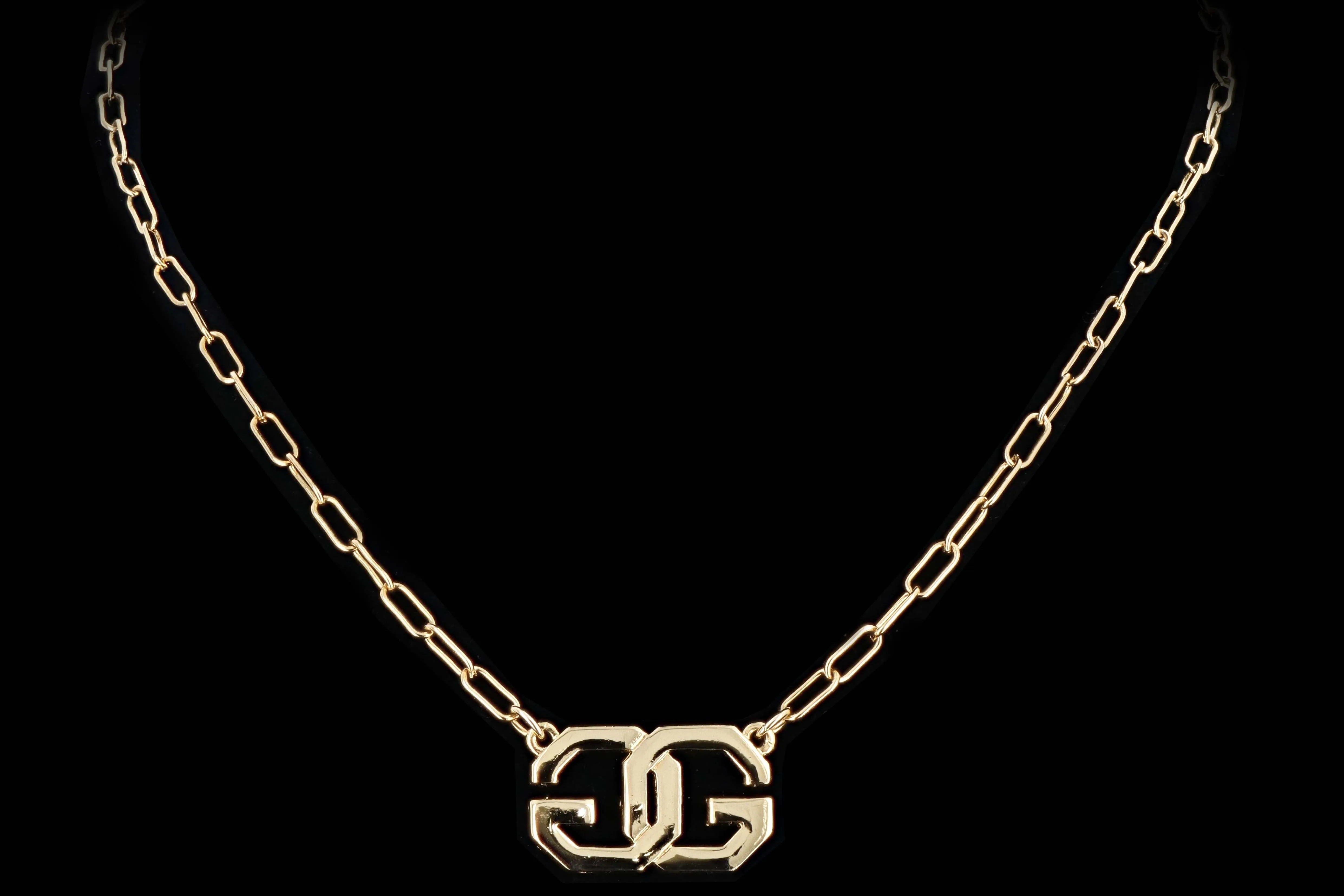 Vintage Givenchy Gold Plated GG Choker Necklace