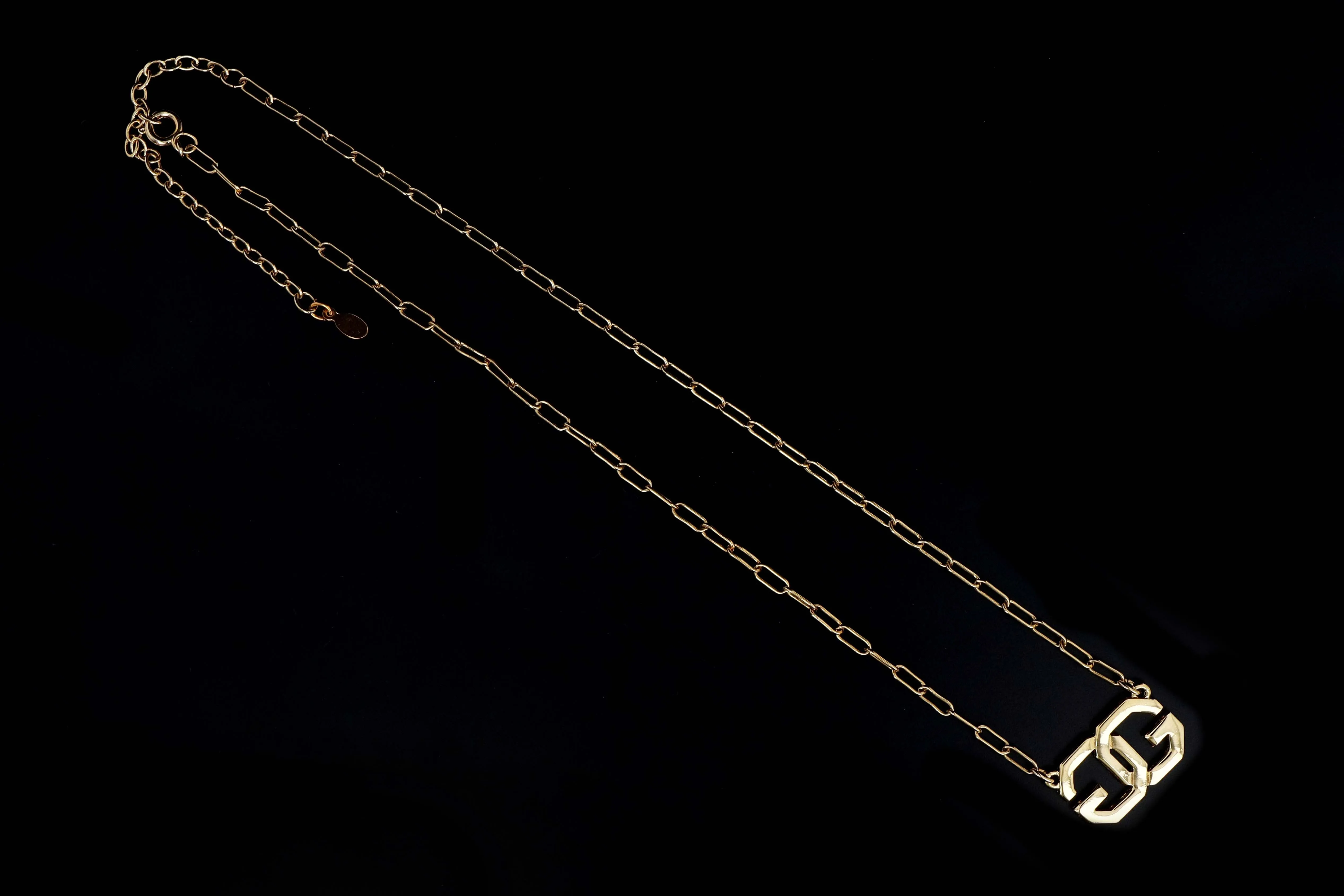 Vintage Givenchy Gold Plated GG Choker Necklace