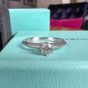 Vintage Tiffany & Co Engagement Ring, RBC 0.18ct.
