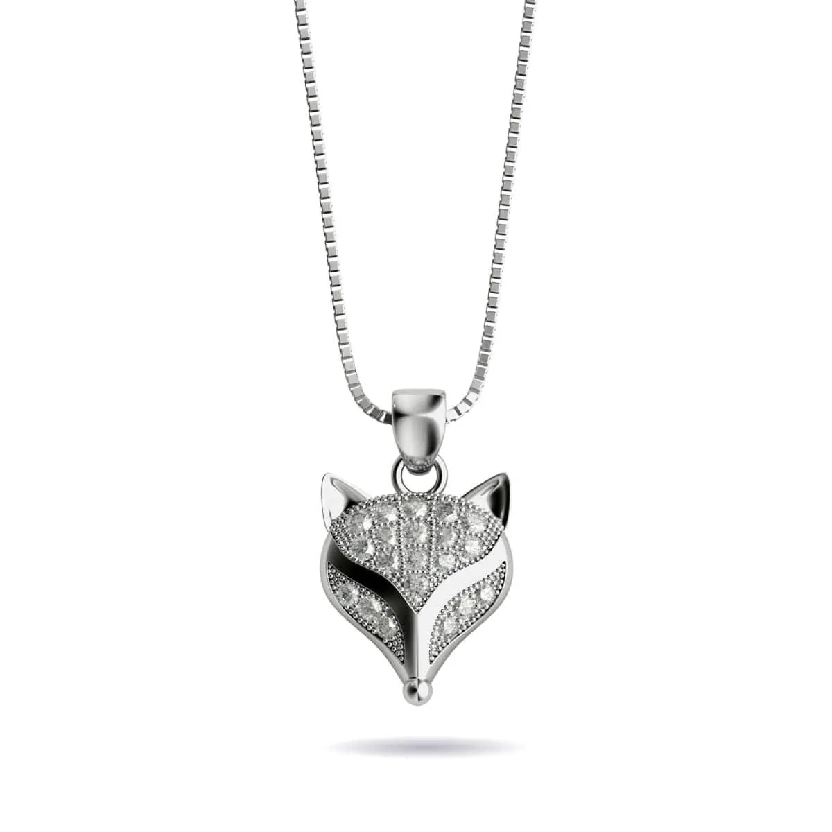 Vixen | .925 Sterling Silver | Crystal Fox Infinity Clasp Necklace