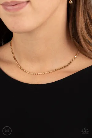 When in CHROME Gold Paparazzi Choker Necklace