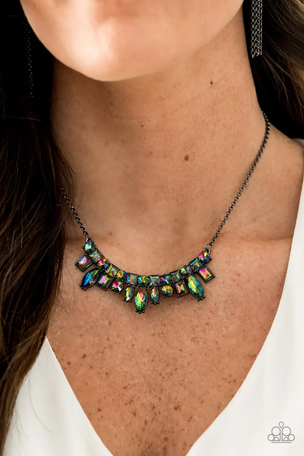 Wish Upon a Rock Star Multi Necklace w/ Rainbow Stones