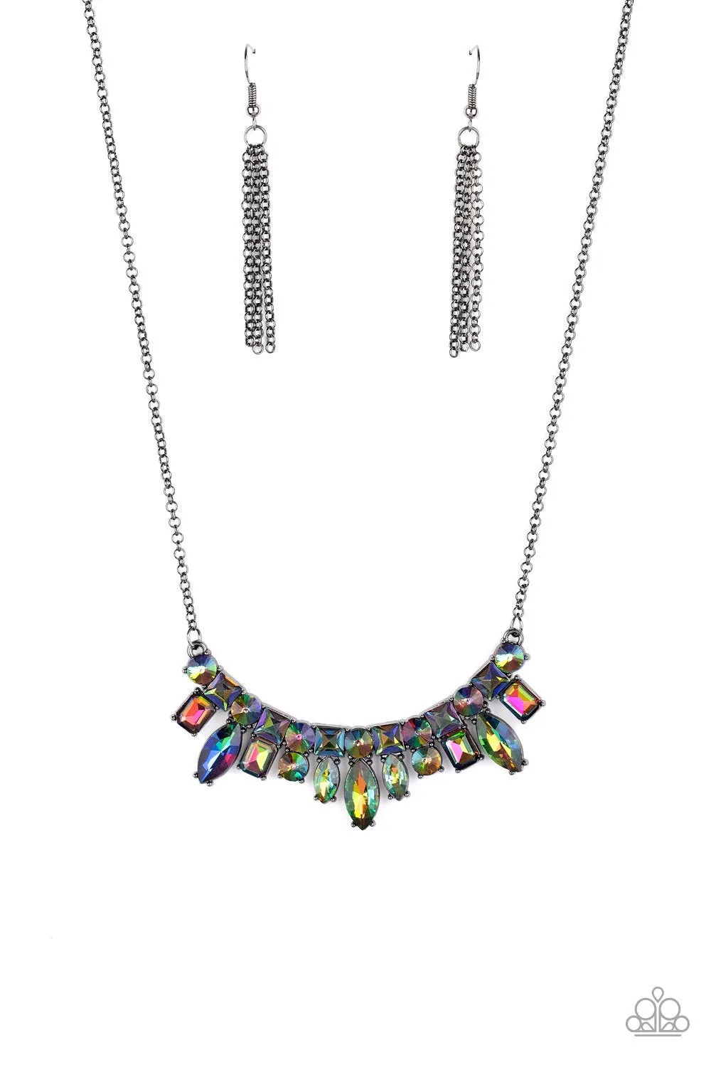 Wish Upon a Rock Star Multi Necklace w/ Rainbow Stones