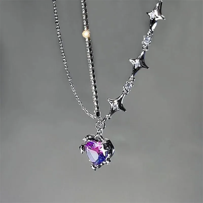 Women Choker Necklace Double Layer Beads Necklace Gift for Friend Silver Color Geometric Necklace Wholesale Collar Jewelry