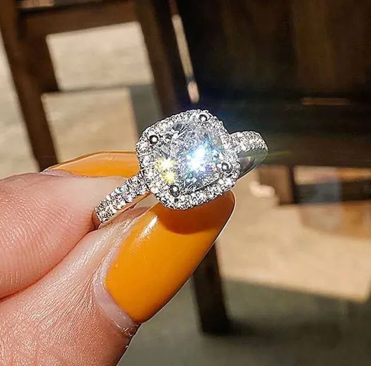 Womens Ring | Brilliant Cut Ring | wedding rings | engagement ring | Ring for Girlfriend | iced out ring | Ring for Women | Silver Ring