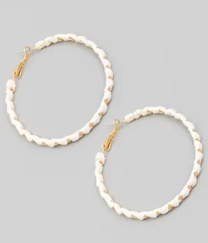Wrapped Thin Latch Hoop Earrings