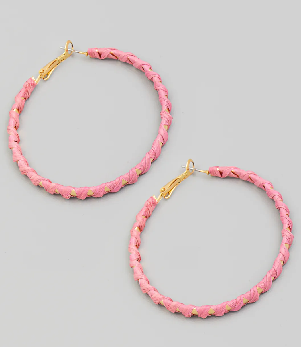 Wrapped Thin Latch Hoop Earrings