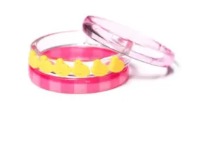 Yellow Chicken  Pink Checked Bangles