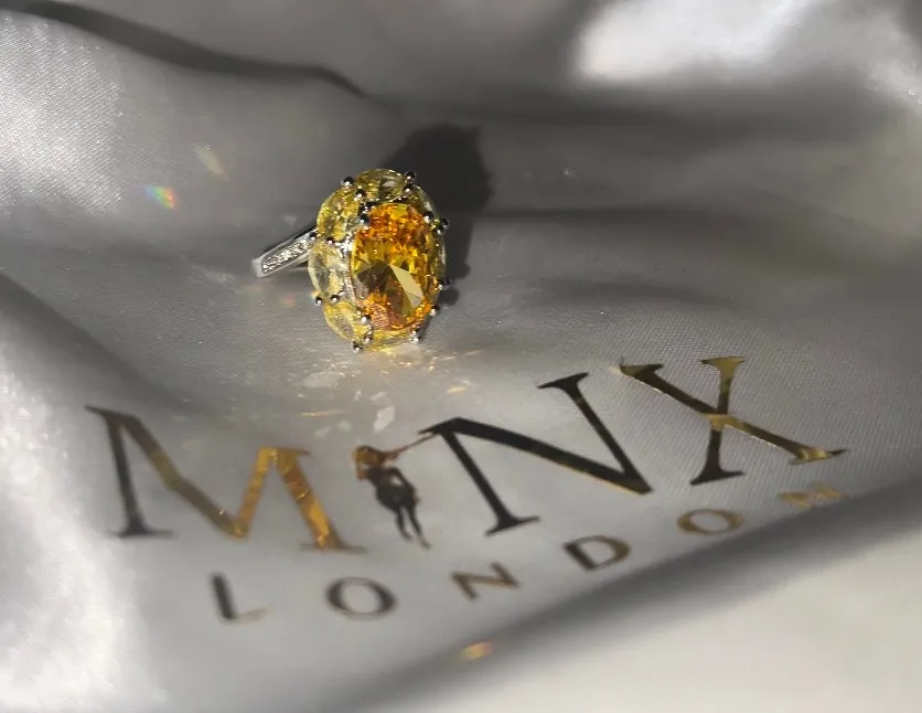 Yellow Diamond Ring | Yellow Diamond Engagement Rings | Canary Yellow Diamond Ring | Halo Wedding Ring | Womens Engagement Ring | Halo Ring