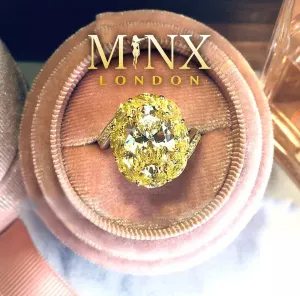 Yellow Diamond Ring | Yellow Diamond Engagement Rings | Canary Yellow Diamond Ring | Halo Wedding Ring | Womens Engagement Ring | Halo Ring