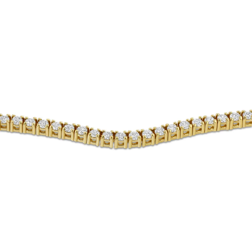 Yellow Gold Diamond Line Necklace (6.15 tcw)
