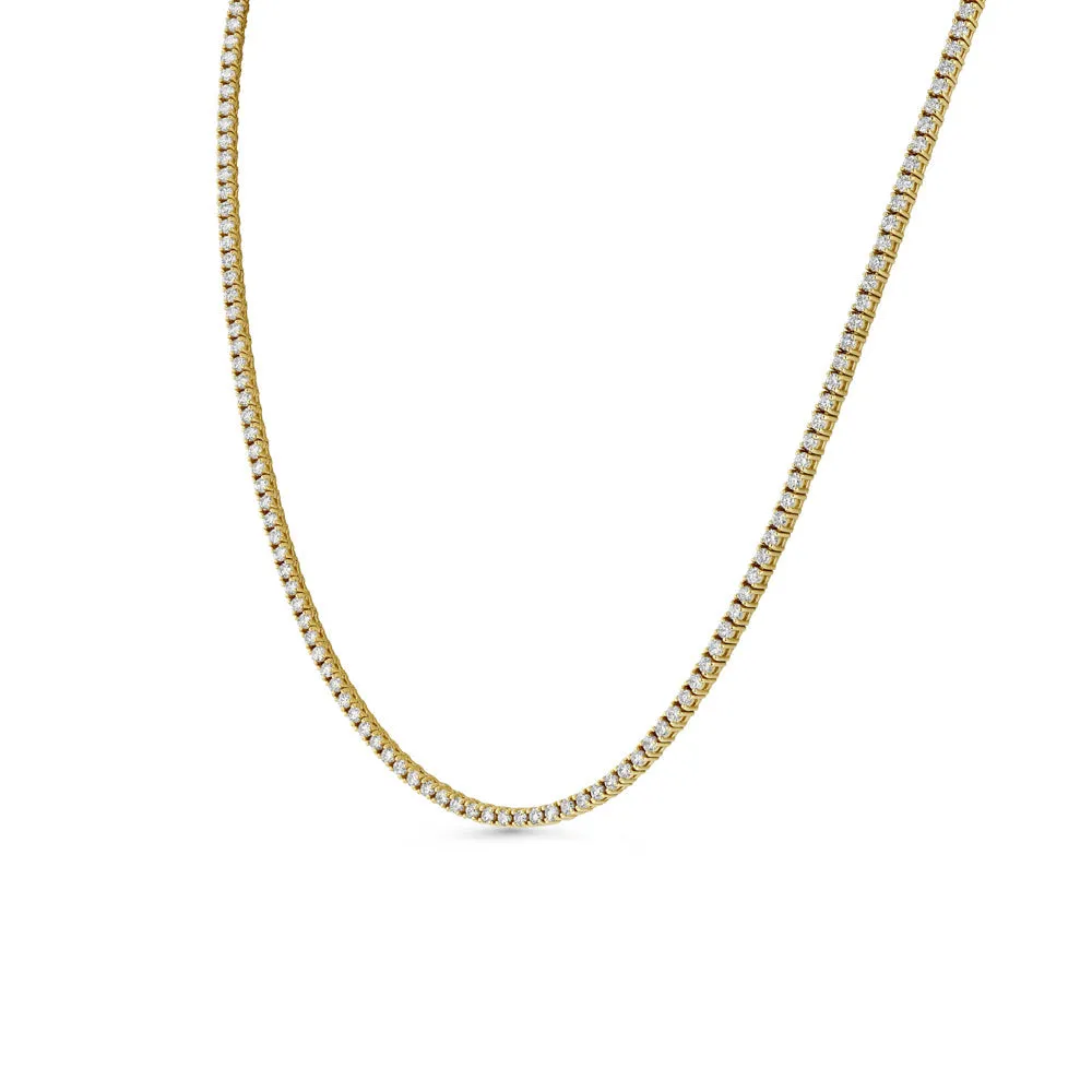Yellow Gold Diamond Line Necklace (6.15 tcw)