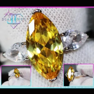 Yellow Marquise Diamond Ring | Marquise Diamond Ring