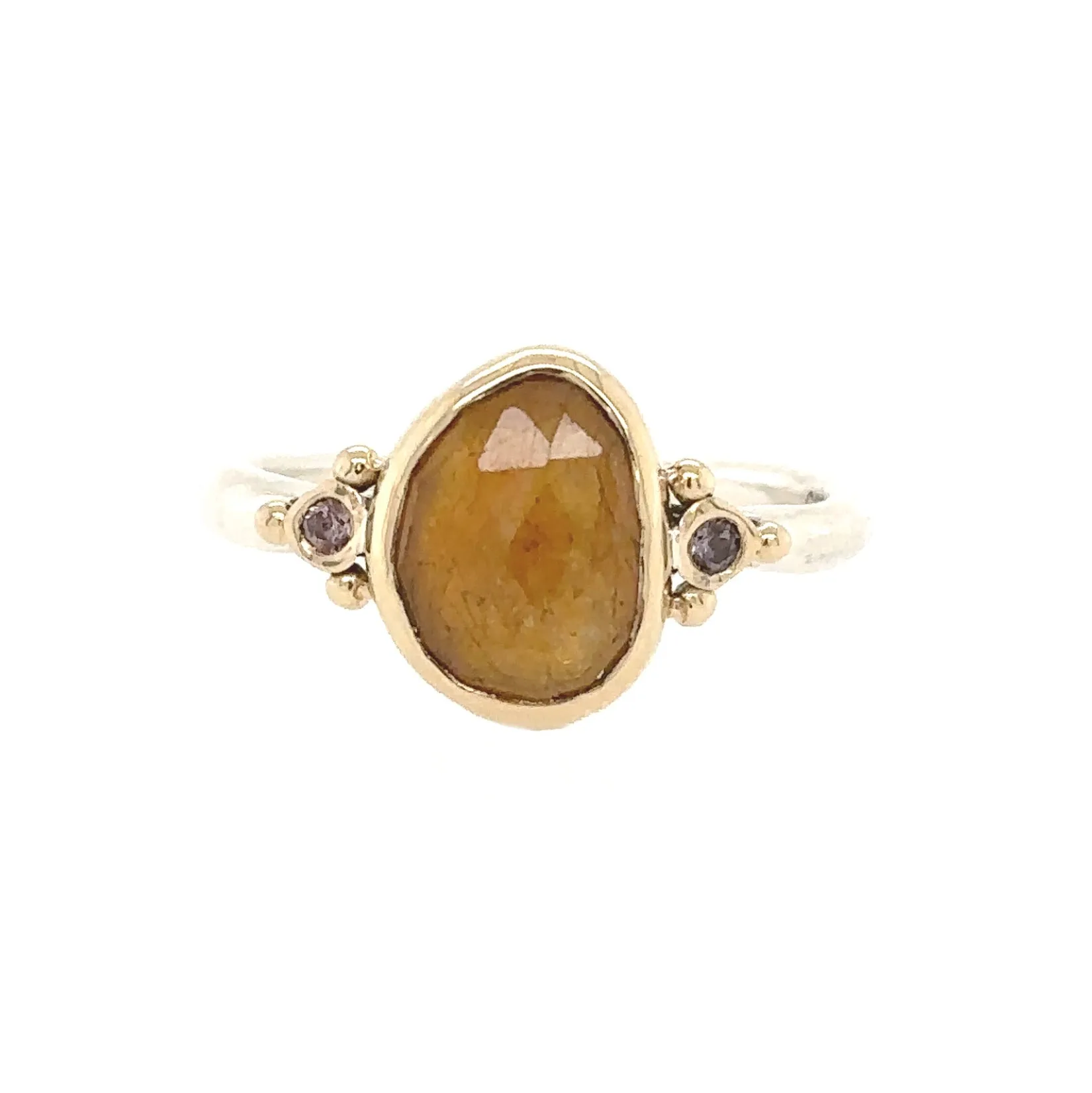 Yellow Sapphire   Side Sapphires Ring